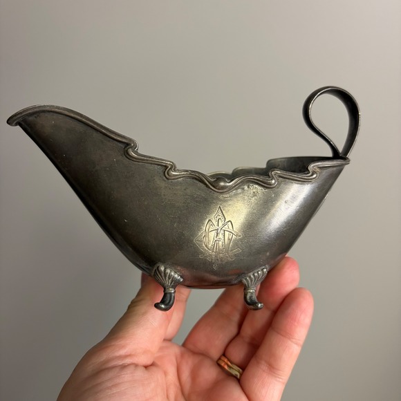 Other - Antique Knickerbocker? Silver Co Footed Gravy Boat Silverplate Patina